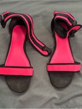Rouge Helium Neon Pink Ankle-Strap Sandals